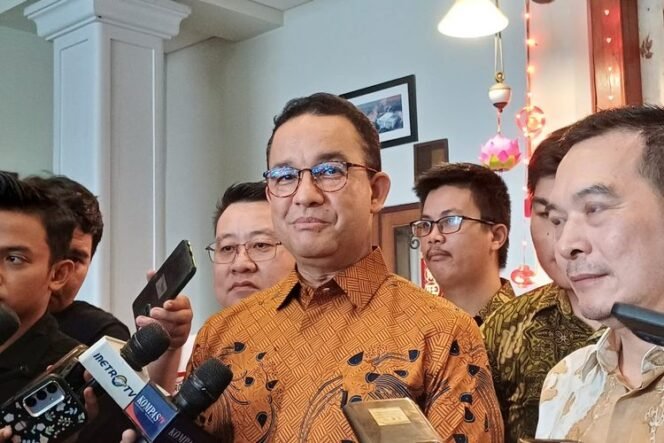 
 Anies Baswedan di Wisma Sangha Theraviada, Jakarta Selatan, Sabtu (8/6/2024).(KOMPAS.com/Rahel)